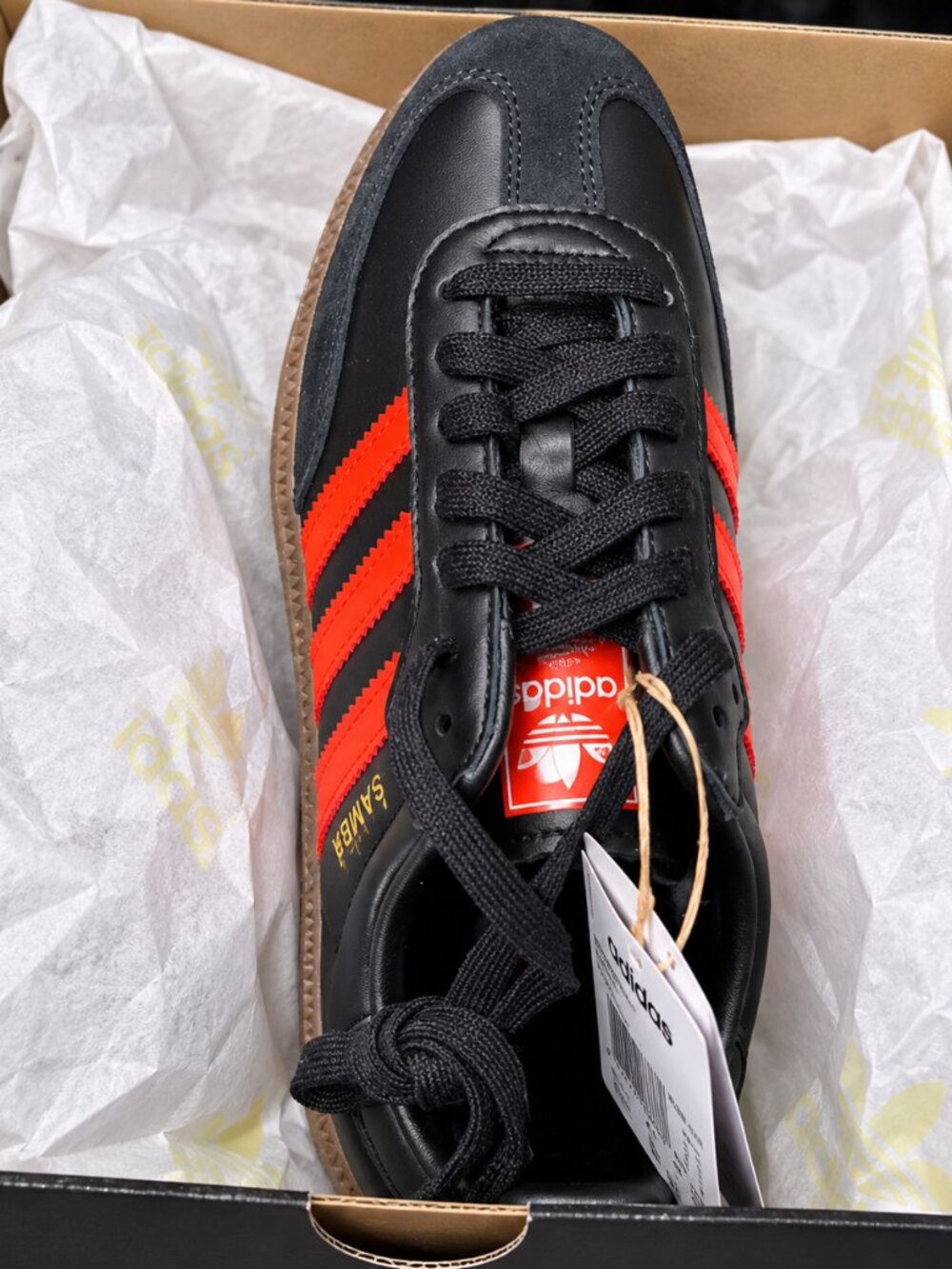 Adidas Samba OG Men’s 6 Women’s 7 Black Orange Gum JR0910 NWT